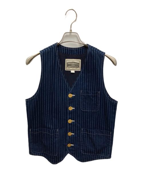 Pherrow's（フェローズ）PHERROW'S (フェローズ) インディゴウォバッシュストライプベスト インディゴ サイズ:38の古着・服飾アイテム