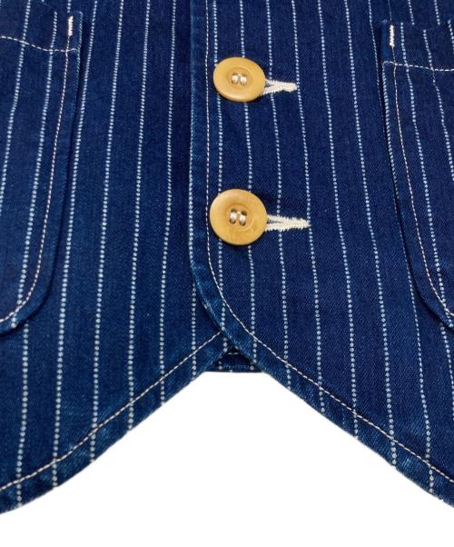 Pherrow's（フェローズ）PHERROW'S (フェローズ) インディゴウォバッシュストライプベスト インディゴ サイズ:38の古着・服飾アイテム