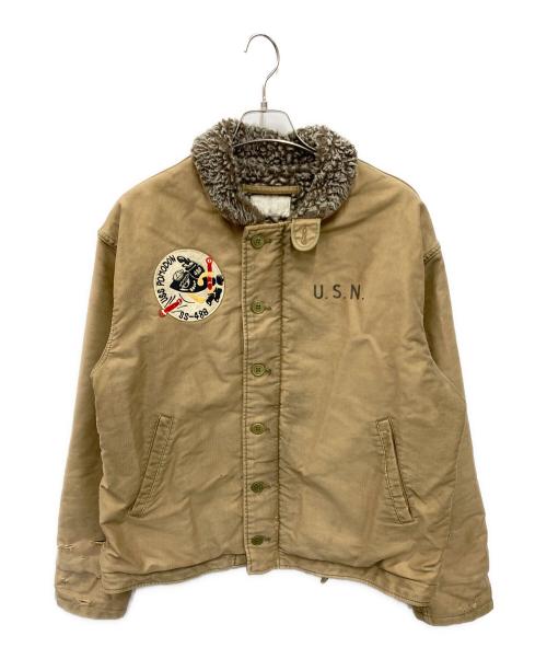 HOUSTON（ヒューストン）HOUSTON (ヒューストン) 【古着】N-1デッキジャケット ベージュ サイズ:記載なしの古着・服飾アイテム