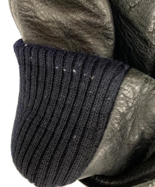 Schott（ショット）Schott (ショット) エイジング加工レザーブルゾン ブラック×ピンク サイズ:Sの古着・服飾アイテム