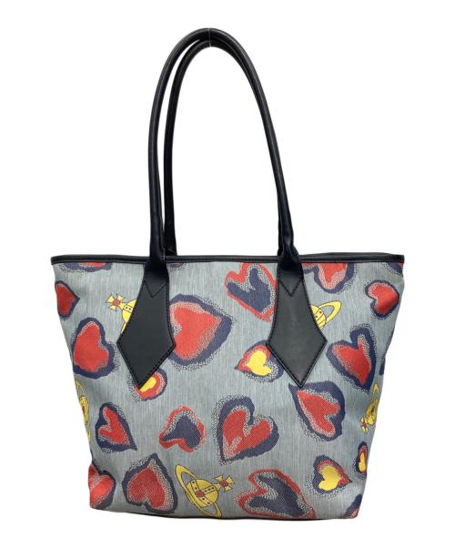Vivienne Westwood（ヴィヴィアンウエストウッド）Vivienne Westwood (ヴィヴィアンウエストウッド) SECRET HEARTトートバッグ ブルーの古着・服飾アイテム