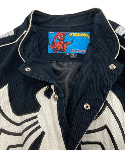 SPIDER-MAN（スパイダーマン）Spider-Man (スパイダーマン) JH Design (ジェイエイチデザイン) Racing Jacket ブラック サイズ:XLの古着・服飾アイテム