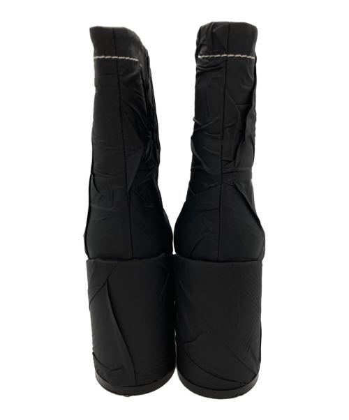 MM6 Maison Margiela（エムエムシックスメゾンマルジェラ）MM6 Maison Margiela (エムエムシックスメゾンマルジェラ) 6-HEEL クラッシュドブーツ ブラック サイズ:38の古着・服飾アイテム