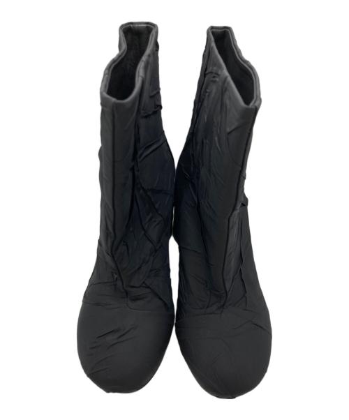 MM6 Maison Margiela（エムエムシックスメゾンマルジェラ）MM6 Maison Margiela (エムエムシックスメゾンマルジェラ) 6-HEEL クラッシュドブーツ ブラック サイズ:38の古着・服飾アイテム