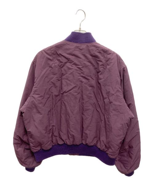 FOLL（フォル）FOLL (フォル) ナイロンオーバーダイスタジアムジャンパーMA-1 パープル サイズ:3の古着・服飾アイテム