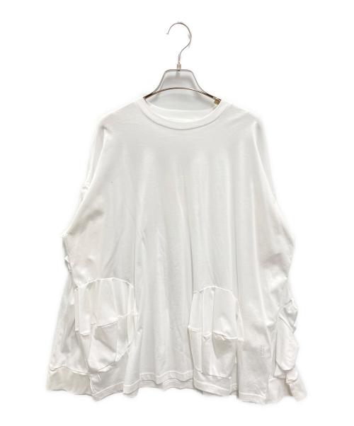 ENFOLD（エンフォルド）ENFOLD (エンフォルド) BALL DRAPE LONG-SLEEVE-T-SHIRT ホワイト サイズ:38 未使用品の古着・服飾アイテム