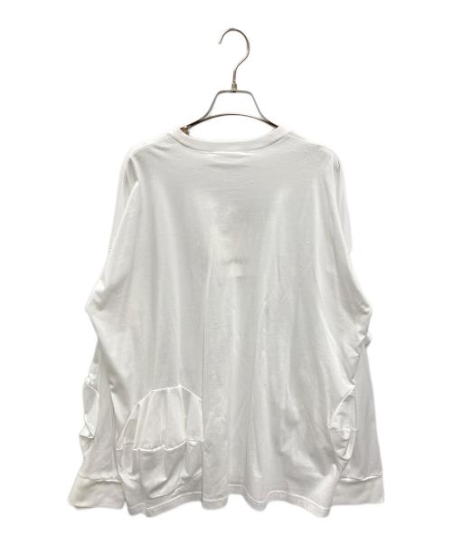 ENFOLD（エンフォルド）ENFOLD (エンフォルド) BALL DRAPE LONG-SLEEVE-T-SHIRT ホワイト サイズ:38 未使用品の古着・服飾アイテム