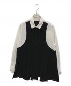 ENFOLDエンフォルド）の古着「PANEL-HEM PULLOVER」｜ホワイト×ブラック