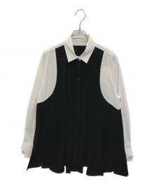 ENFOLD（エンフォルド）の古着「PANEL-HEM PULLOVER」｜ホワイト×ブラック