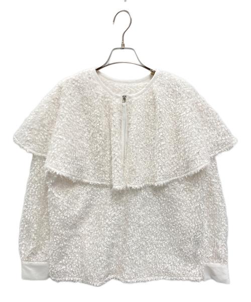 bow.a（ボウ・エー）bow.a (ボウ・エー) FETHER CAPE BLOUSE ホワイト サイズ:FREE 未使用品の古着・服飾アイテム