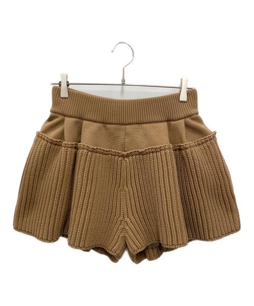 sacai（サカイ）sacai (サカイ) Flared Knit Shorts ブラウン サイズ:1の古着・服飾アイテム