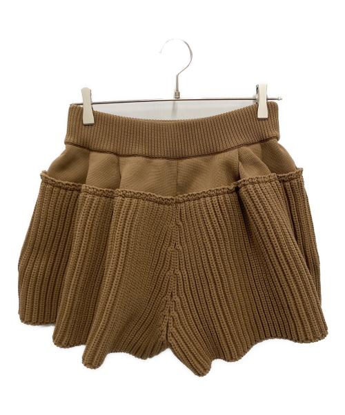 sacai（サカイ）sacai (サカイ) Flared Knit Shorts ブラウン サイズ:1の古着・服飾アイテム