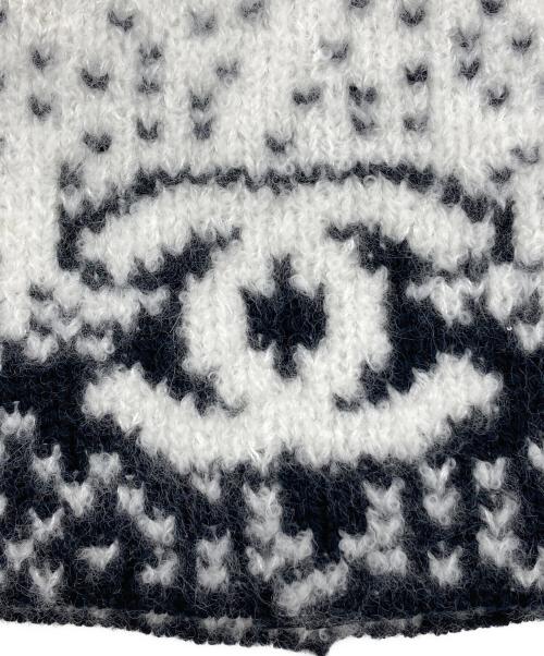 CHANEL（シャネル）CHANEL (シャネル) ニットキャップ ブラック×ホワイトの古着・服飾アイテム