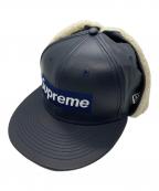SUPREME×New Eraシュプリーム×ニューエラ）の古着「Leather Earflap Box Logo」｜ネイビー