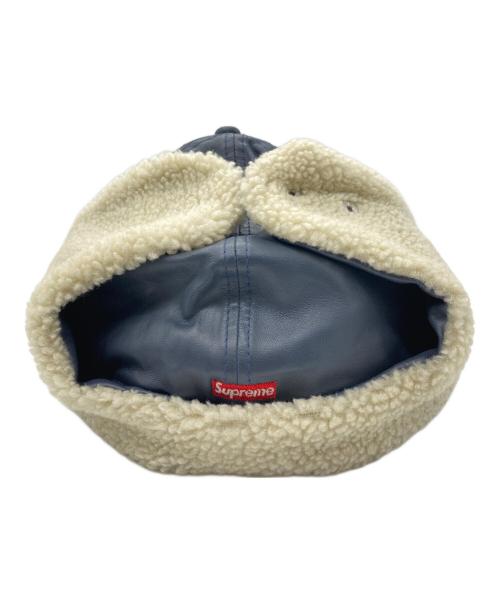 SUPREME（シュプリーム）Supreme (シュプリーム) New Era (ニューエラ) Leather Earflap Box Logo ネイビー サイズ:FREEの古着・服飾アイテム