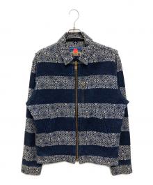 blackmeans（ブラックミーンズ）の古着「和柄 総柄 ジップ ジャケット」｜インディゴ