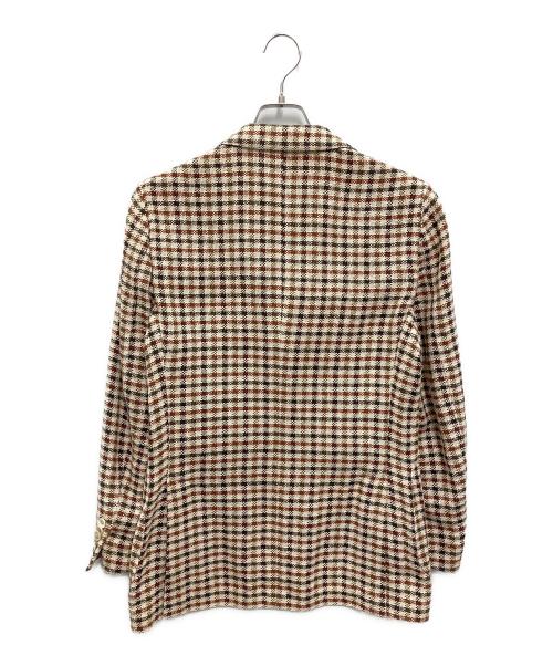 LARDINI（ラルディーニ）LARDINI (ラルディーニ) 3B チェックテーラードジャケット ベージュ サイズ:46の古着・服飾アイテム