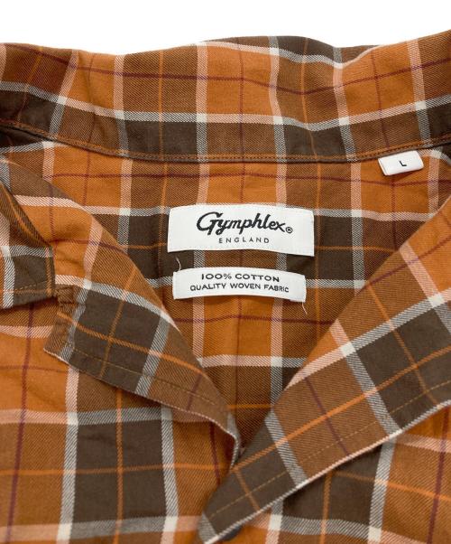 Gymphlex（ジムフレックス）Gymphlex (ジムフレックス) 開襟シャツジャケット ブラウン サイズ:Lの古着・服飾アイテム