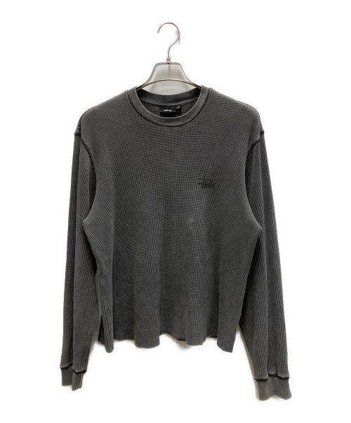 stussy（ステューシー）stussy (ステューシー) BASIC STOCK L/S THERMAL グレー サイズ:Mの古着・服飾アイテム