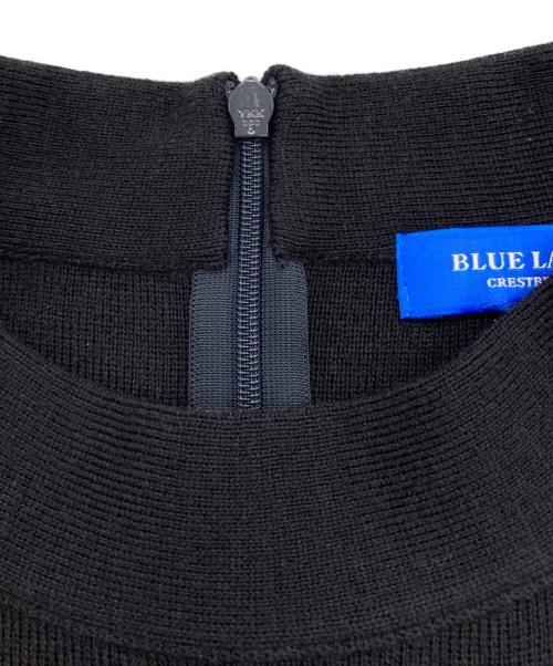 BLUE LABEL CRESTBRIDGE（ブルーレーベルクレストブリッジ）BLUE LABEL CRESTBRIDGE (ブルーレーベルクレストブリッジ) ヘアリークレストブリッジ チェックジャカードドレス ブラック×ブルー サイズ:36の古着・服飾アイテム