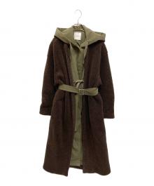 CLANE（クラネ）の古着「MILITARY LAYER BOA COAT」｜グリーン×ブラウン