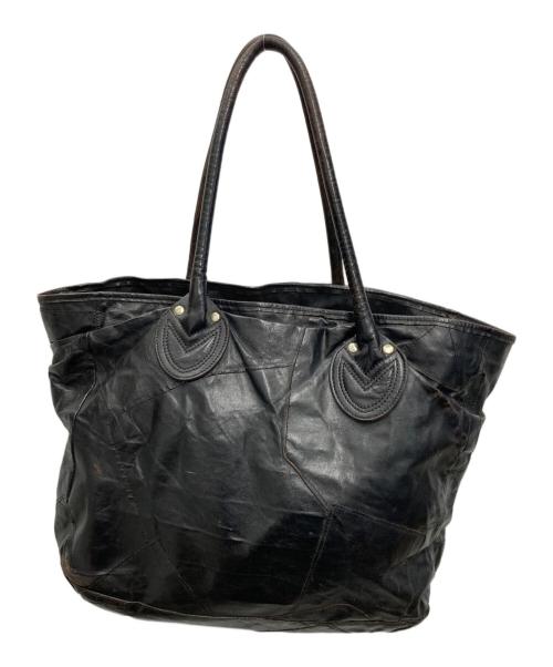 Joe McCOY（ジョーマッコイ）Joe McCOY (ジョーマッコイ) 豊岡鞄 (トヨオカカバン) LEATHER TOTE BAG / PATCH WORK LONG ブラックの古着・服飾アイテム
