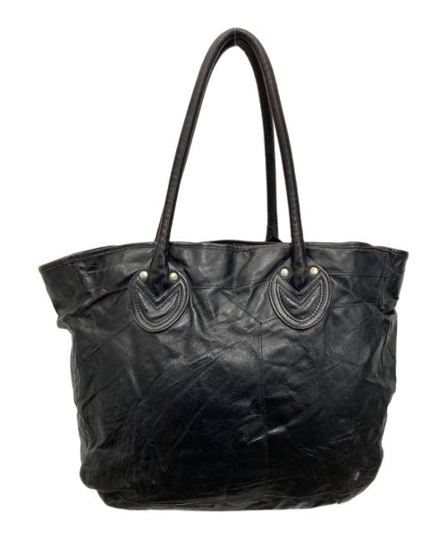 Joe McCOY（ジョーマッコイ）Joe McCOY (ジョーマッコイ) 豊岡鞄 (トヨオカカバン) LEATHER TOTE BAG / PATCH WORK LONG ブラックの古着・服飾アイテム