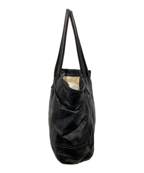 Joe McCOY（ジョーマッコイ）Joe McCOY (ジョーマッコイ) 豊岡鞄 (トヨオカカバン) LEATHER TOTE BAG / PATCH WORK LONG ブラックの古着・服飾アイテム