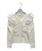 HER LIP TOハーリップトゥ）の古着「Ruffle Pleated Knit Cardigan」｜アイボリー
