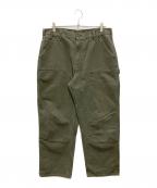CarHarttカーハート）の古着「DOUBLE-FRONT WORK DUNGAREE」｜オリーブ