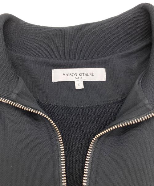 maison kitsune（メゾンキツネ）MAISON KITSUNE (メゾンキツネ) フォックスヘッド コンフォート ハーフジップ スウェットシャツ ブラック サイズ:XLの古着・服飾アイテム