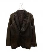 PRADAプラダ）の古着「レザーテーラードジャケット」｜ブラウン