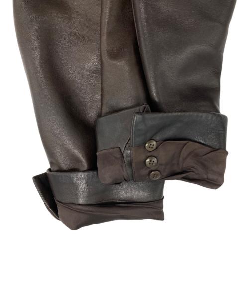 PRADA（プラダ）PRADA (プラダ) レザーテーラードジャケット ブラウン サイズ:54の古着・服飾アイテム