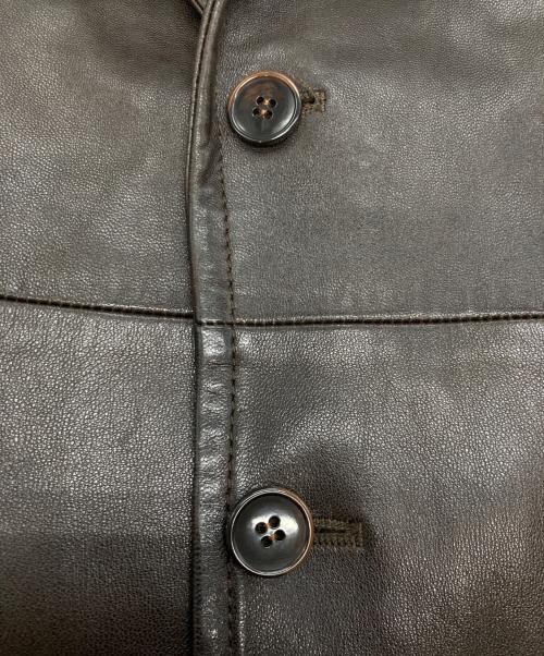 PRADA（プラダ）PRADA (プラダ) レザーテーラードジャケット ブラウン サイズ:54の古着・服飾アイテム