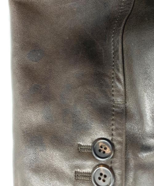 PRADA（プラダ）PRADA (プラダ) レザーテーラードジャケット ブラウン サイズ:54の古着・服飾アイテム