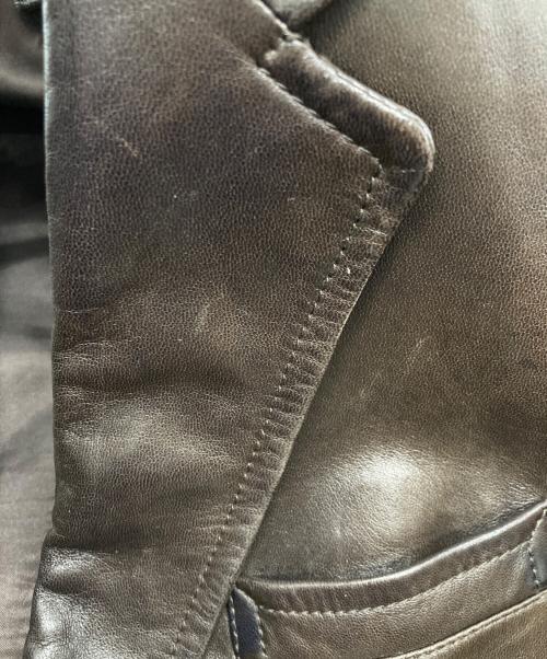 PRADA（プラダ）PRADA (プラダ) レザーテーラードジャケット ブラウン サイズ:54の古着・服飾アイテム