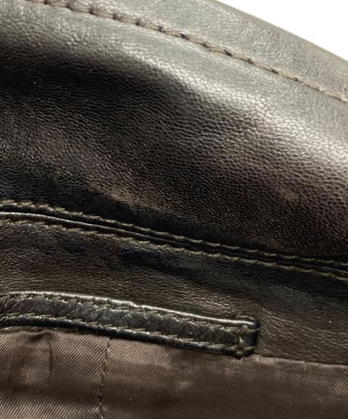 PRADA（プラダ）PRADA (プラダ) レザーテーラードジャケット ブラウン サイズ:54の古着・服飾アイテム