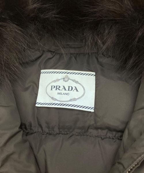 PRADA（プラダ）PRADA (プラダ) フォックスファーキルティングダウンコート ブラック サイズ:38の古着・服飾アイテム