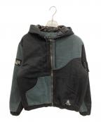 Dimeダイム）の古着「Panel Denim Hooded Bomber」｜ブラック×チャコール