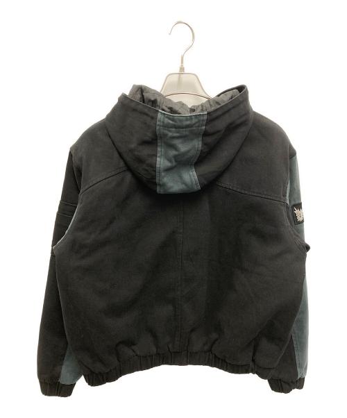 Dime（ダイム）Dime (ダイム) Panel Denim Hooded Bomber ブラック×チャコール サイズ:Sの古着・服飾アイテム
