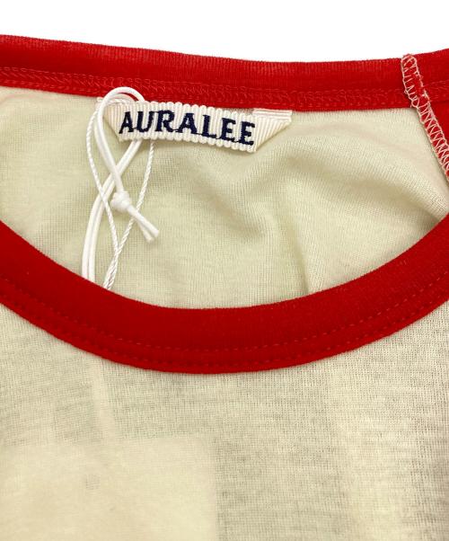 AURALEE（オーラリー）AURALEE (オーラリー) super sheer raglan レッド×アイボリー サイズ:1 未使用品の古着・服飾アイテム