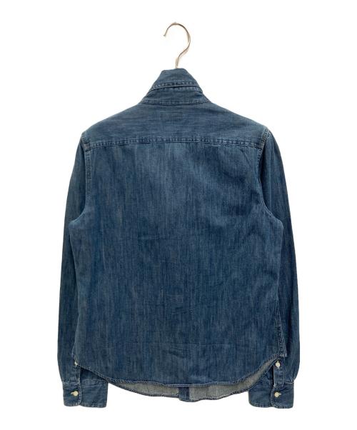 POLO RALPH LAUREN（ポロ・ラルフローレン）POLO RALPH LAUREN (ポロ・ラルフローレン) ボウタイリボンデニムダンガリーシャツ インディゴ サイズ:6の古着・服飾アイテム