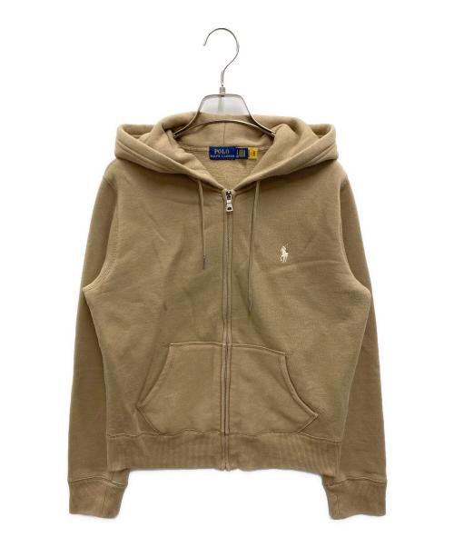 POLO RALPH LAUREN（ポロ・ラルフローレン）POLO RALPH LAUREN (ポロ・ラルフローレン) 裏起毛ジップアップパーカー ベージュ サイズ:Ｓの古着・服飾アイテム