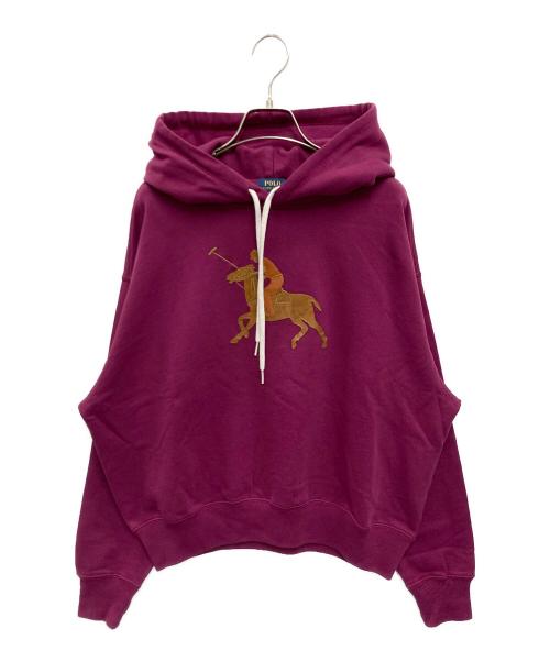 POLO RALPH LAUREN（ポロ・ラルフローレン）POLO RALPH LAUREN (ポロ・ラルフローレン) ポニー アップリケ フーディ パープル サイズ:Sの古着・服飾アイテム