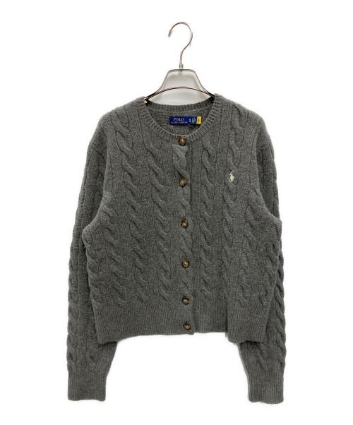 POLO RALPH LAUREN（ポロ・ラルフローレン）POLO RALPH LAUREN (ポロ・ラルフローレン) カシミヤ混ケーブルカーディガン グレー サイズ:XLの古着・服飾アイテム