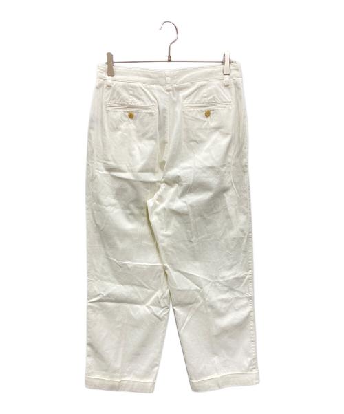 POLO RALPH LAUREN（ポロ・ラルフローレン）POLO RALPH LAUREN (ポロ・ラルフローレン) White Straight-Leg Mid-Rise Casual Pants. ホワイト サイズ:6 未使用品の古着・服飾アイテム