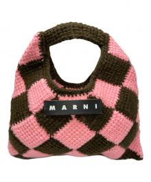 MARNI MARKET DIAMOND（マルニ マーケット ダイヤモンド）の古着「テックウール ミニバッグ」｜ブラック×ピンク