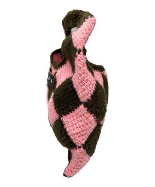 MARNI MARKET DIAMOND（マルニ マーケット ダイヤモンド）MARNI MARKET DIAMOND (マルニ マーケット ダイヤモンド) テックウール ミニバッグ ブラック×ピンクの古着・服飾アイテム