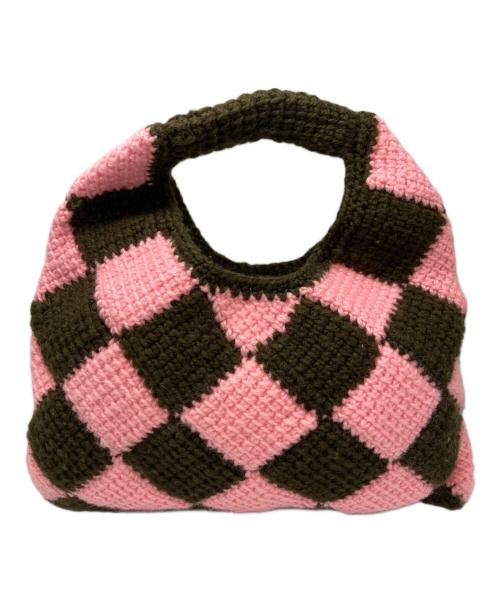 MARNI MARKET DIAMOND（マルニ マーケット ダイヤモンド）MARNI MARKET DIAMOND (マルニ マーケット ダイヤモンド) テックウール ミニバッグ ブラック×ピンクの古着・服飾アイテム