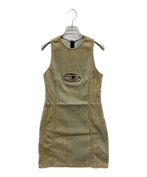 DIESEL（ディーゼル）DIESEL (ディーゼル) De-Ferriz-Fsd オーバル D プラーク デニムミニドレス インディゴ サイズ:Sの古着・服飾アイテム